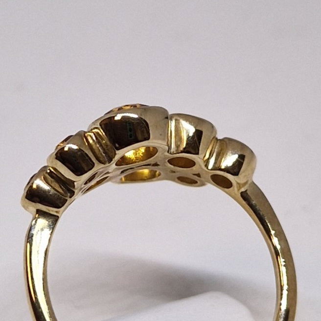 9ct yellow gold and citrine bubble ring