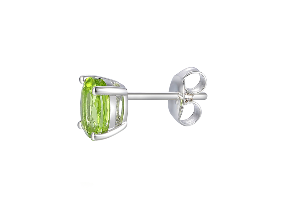 Peridot and Silver Stud Earrings