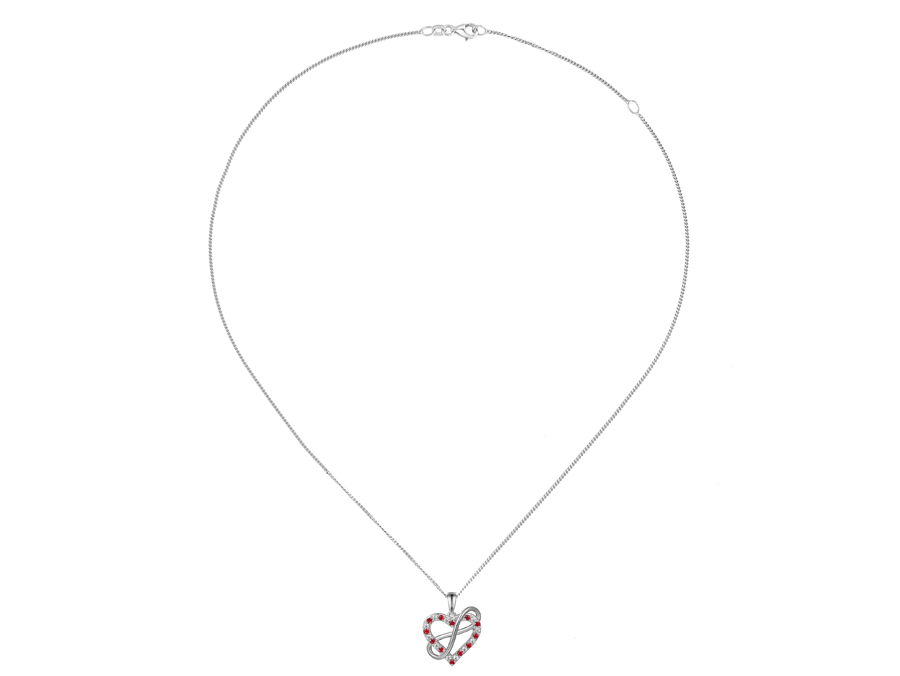 Ruby, Cubic Zirconia and Silver Infinity Necklace