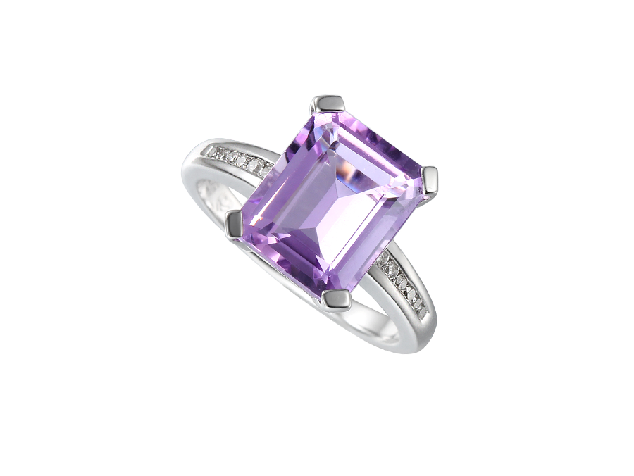 Amethyst and sterling silver ring