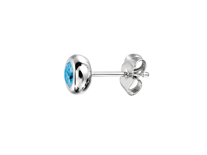 Blue topaz and sterling silver studs