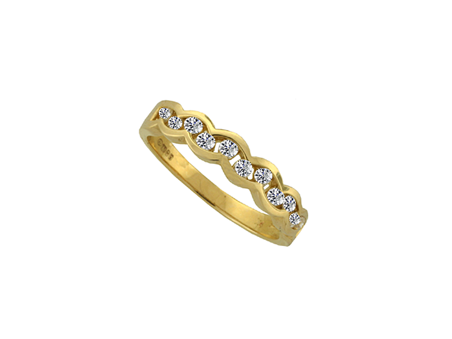 Diamond and yellow gold eternity ring