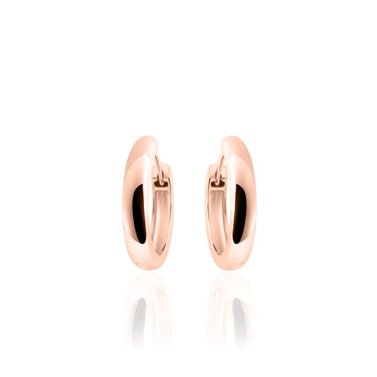 18ct rose gold plated sterling silver hoops, hinged