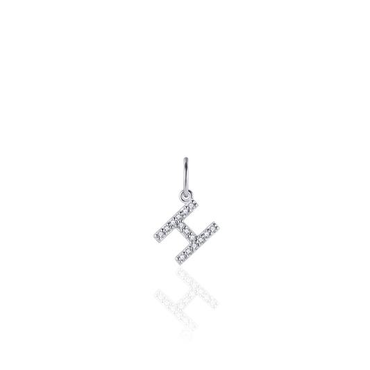 Sterling silver and cubic zirconia initial pendants