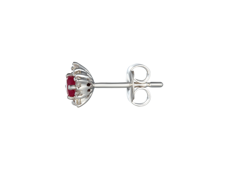 Ruby and sterling silver studs