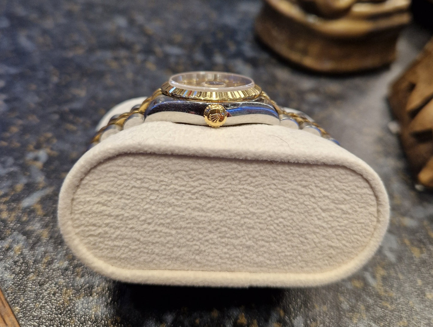 Pre-Owned Rolex Lady Datejust, model 179173 18K Gold & Steel Diamond Dial Full Set