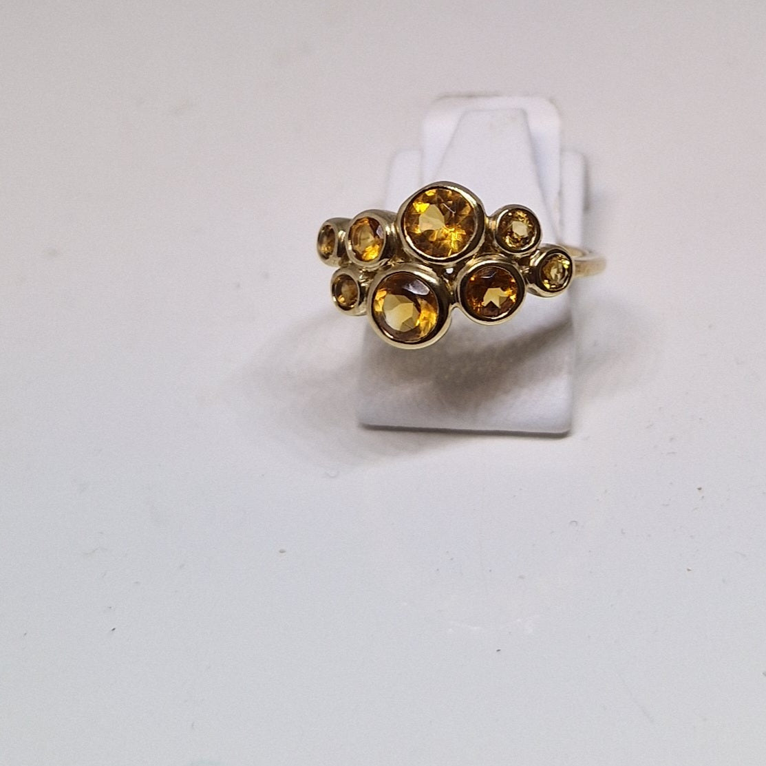9ct yellow gold and citrine bubble ring