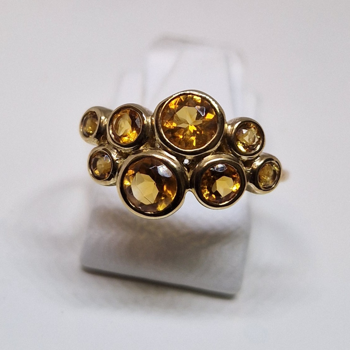 9ct yellow gold and citrine bubble ring