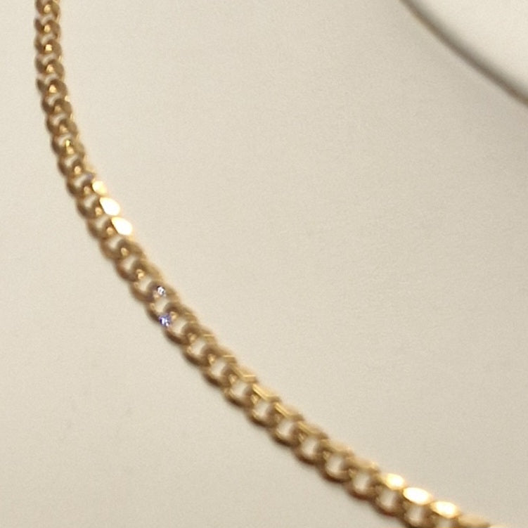 9ct gold flattened curb chain, 20" long, 9.6 grams
