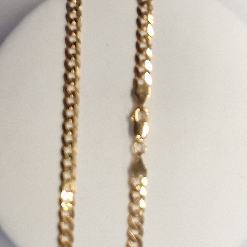 9ct gold flattened curb chain, 20" long, 9.6 grams