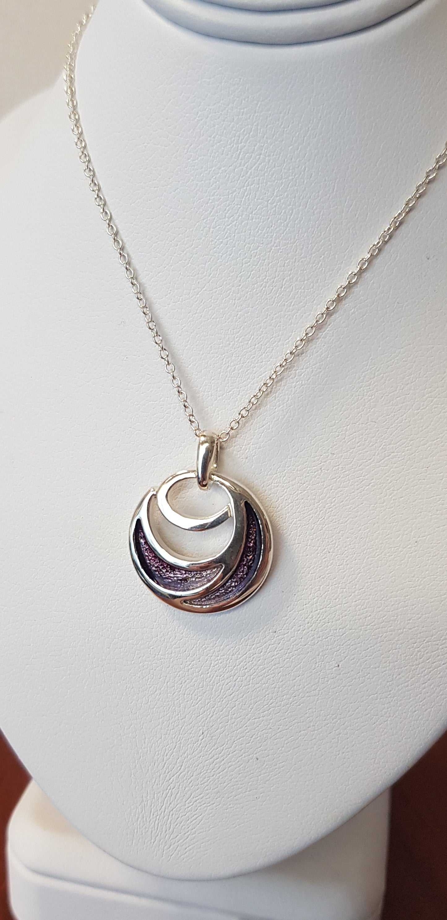 Ortak Sterling Silver New Dawn Mulberry Enamel Hand Crafted Necklace