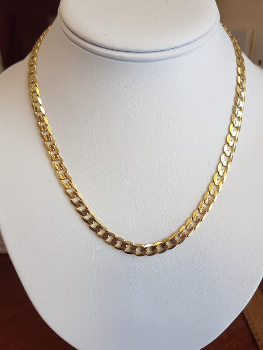 9ct Gold Flattened Curb Necklace