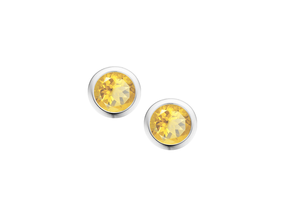 Citrine and sterling silver studs