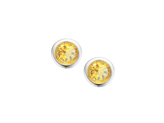 Citrine and sterling silver studs
