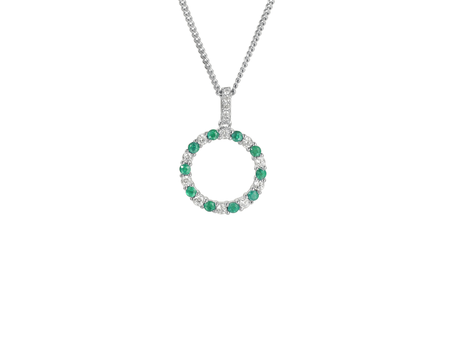 Emerald and Sterling Silver Necklace