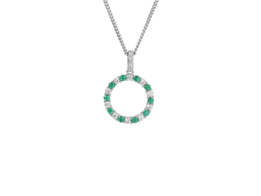 Emerald and Sterling Silver Necklace