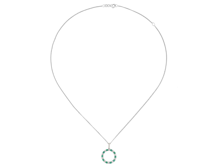 Emerald and Sterling Silver Necklace