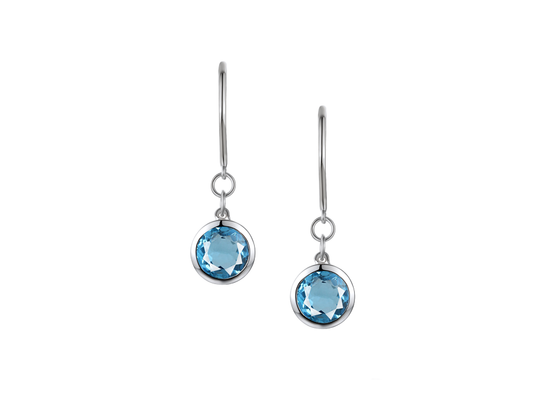 Blue Topaz and sterling silver drop earrings