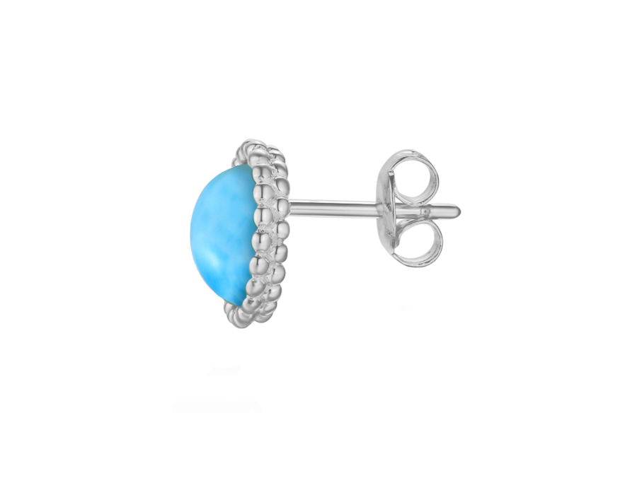 Sterling Silver Salsa Blue Larimar Stud Earrings
