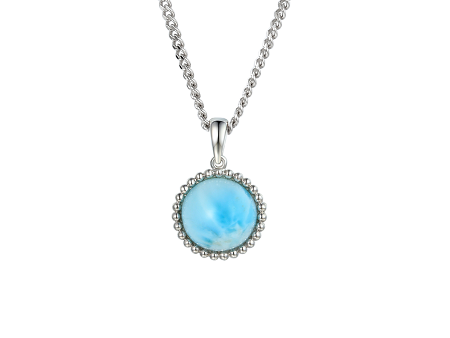 Sterling Silver Salsa Blue Larimar Necklace