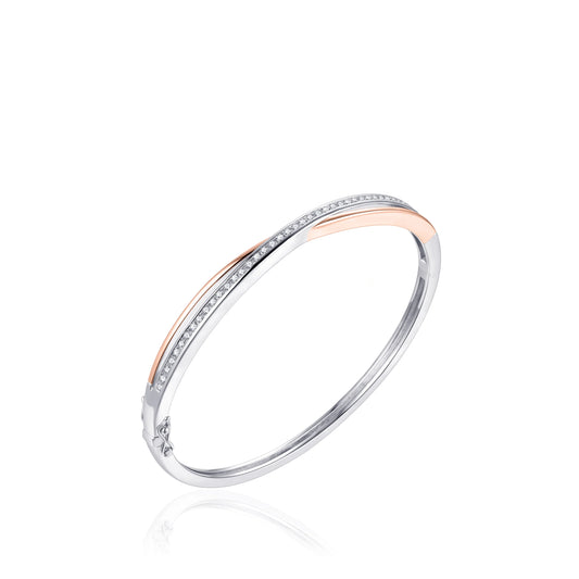 Rose Gold Plated Silver Bangle